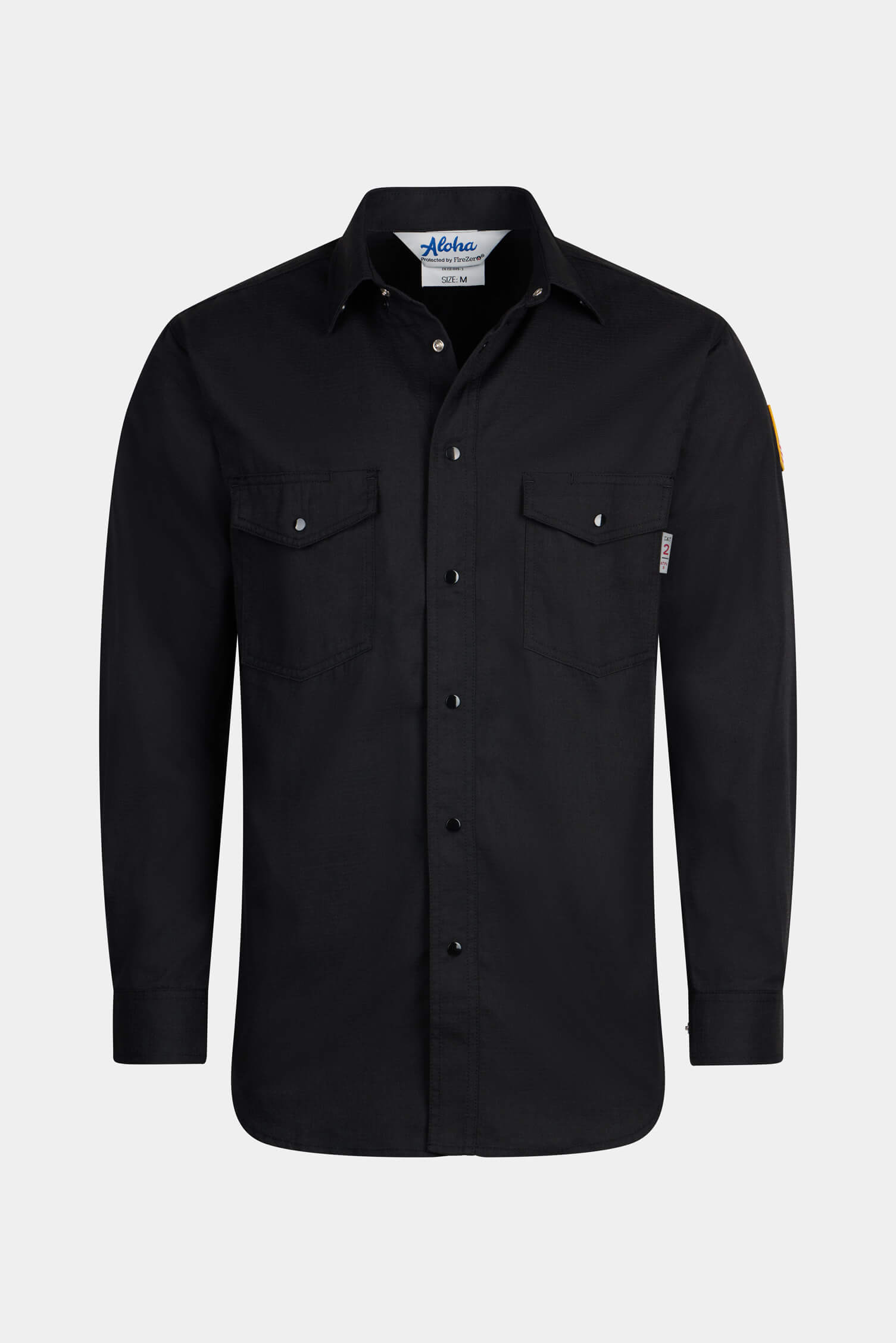 Aloha FR Action Back Snap Shirt Black | Aloha Workwear
