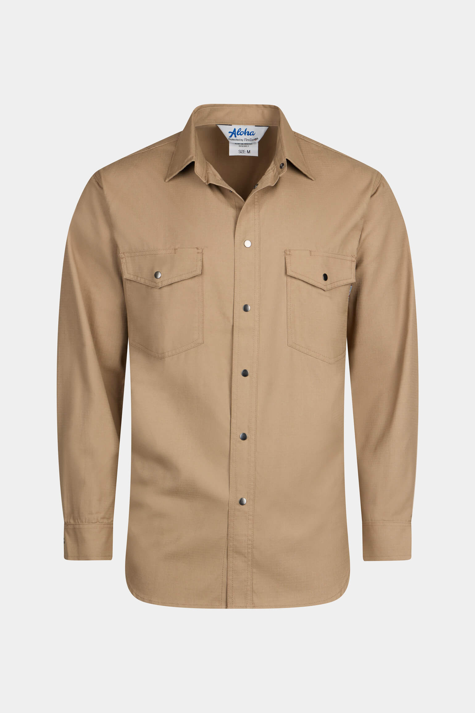 Aloha FR Action Back Snap Shirt Khaki | Aloha Workwear