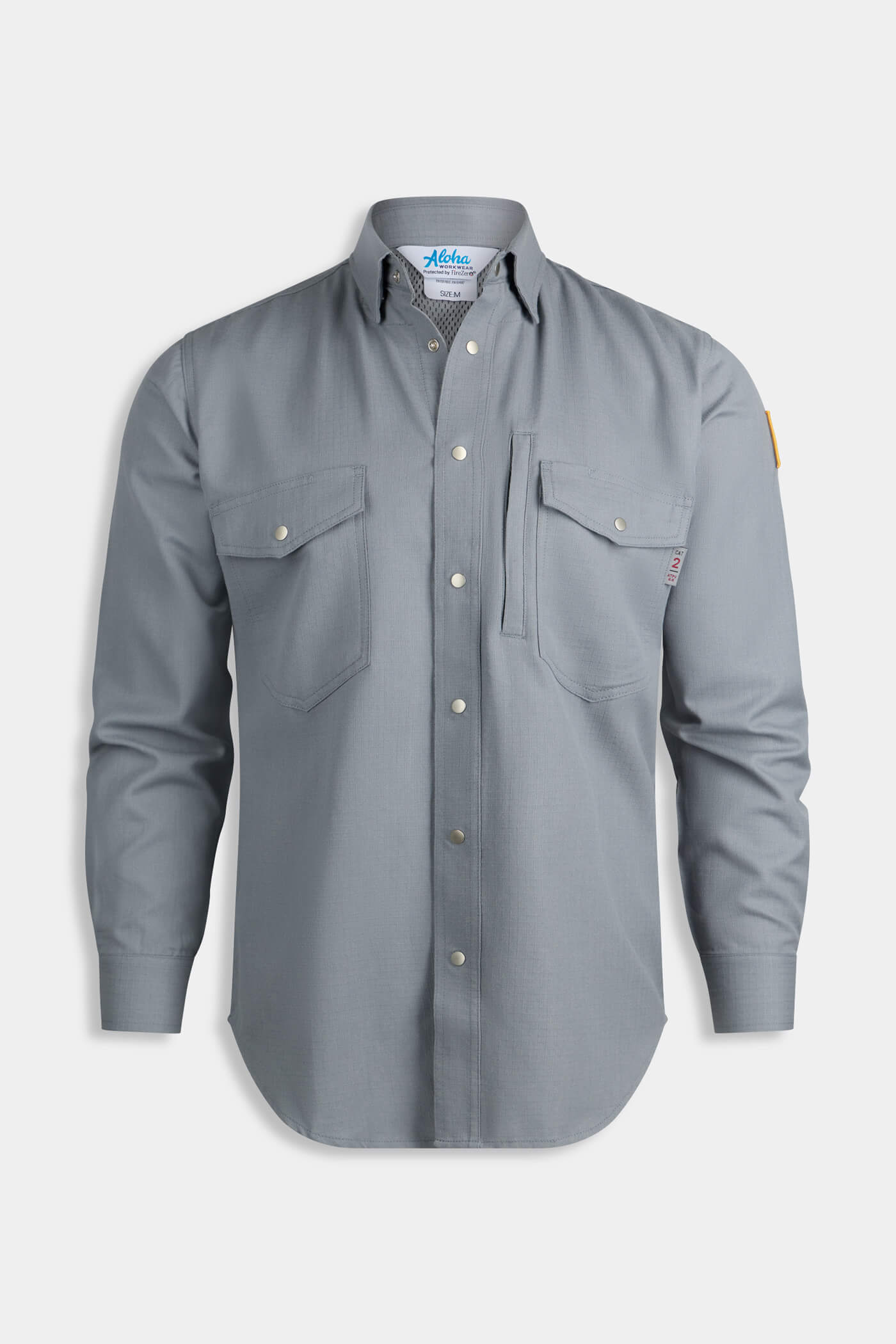 Aloha FR Vented Back Snap Shirt Light Gray | Aloha Workwear